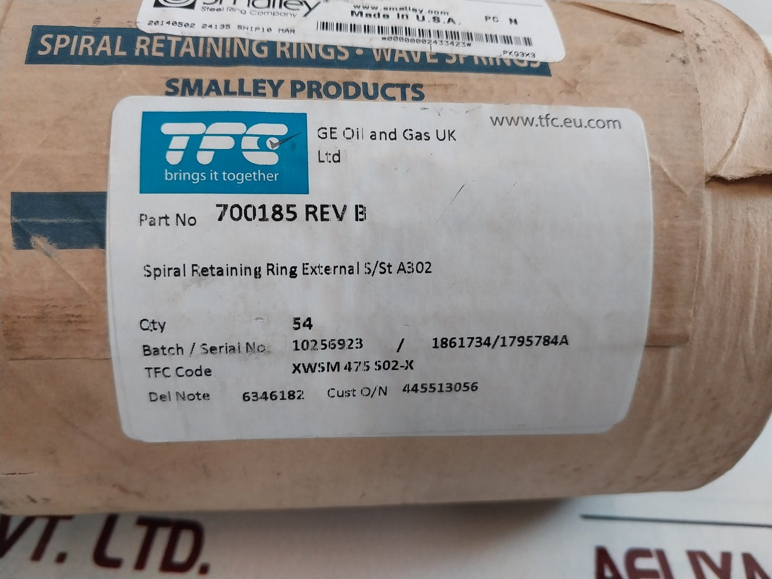 Smalley Xwsm 475 S02-x Spiral Retaining Ring 700185