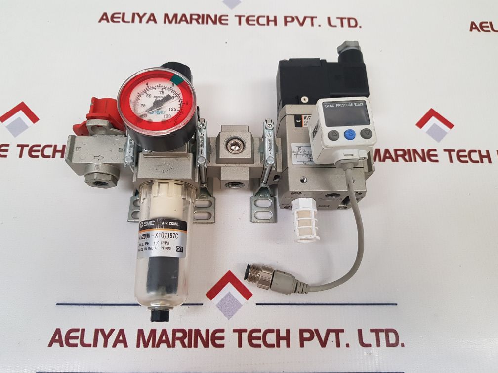 Smc Av2000-x1Q7197C Air Comb With Av2000-f02-5D0-q Valve And Ise40A-01-y