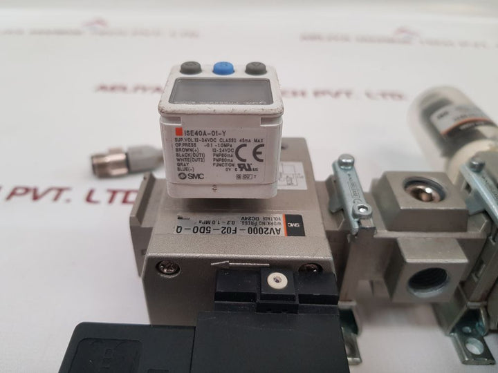 Smc Av2000-x1Q7197C Air Comb With Av2000-f02-5D0-q Valve And Ise40A-01-y