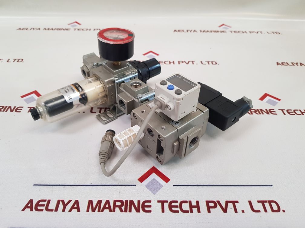 Smc Av2000-x1Q7197C Air Comb With Av2000-f02-5D0-q Valve And Ise40A-01-y