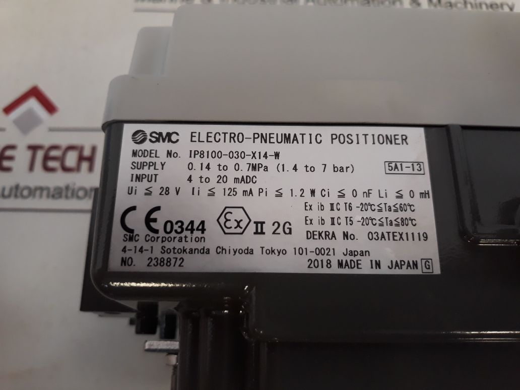 Smc Ip8100-030-x14-w Electro Pneumatic Positioner 035450