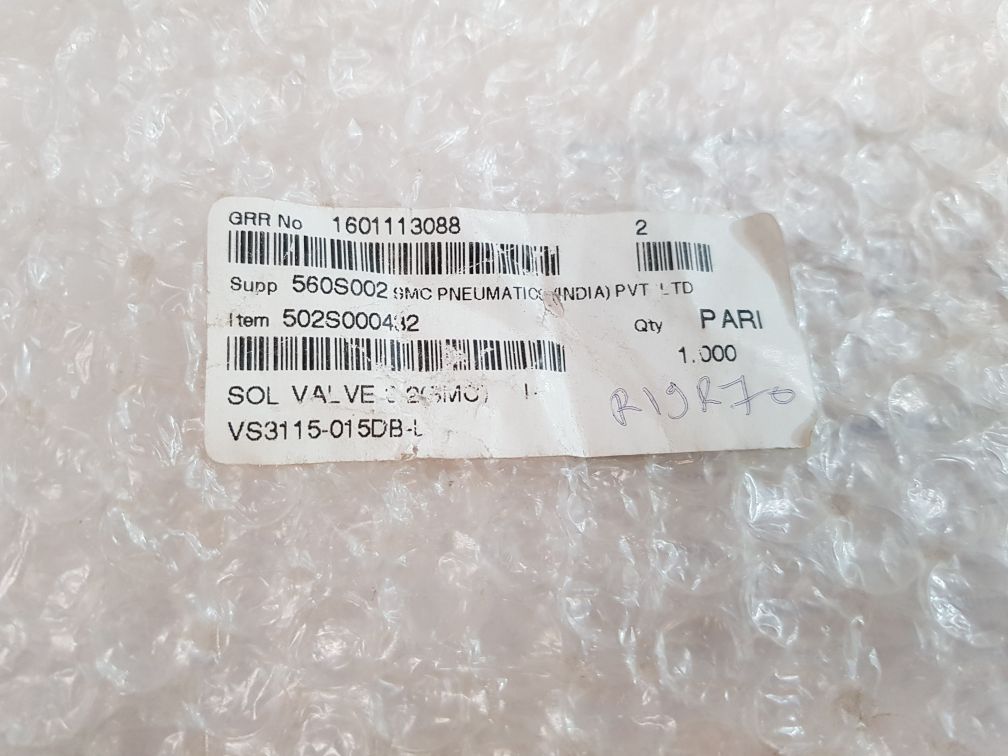 Smc Vs3115-015Dbl Solenoid Valve