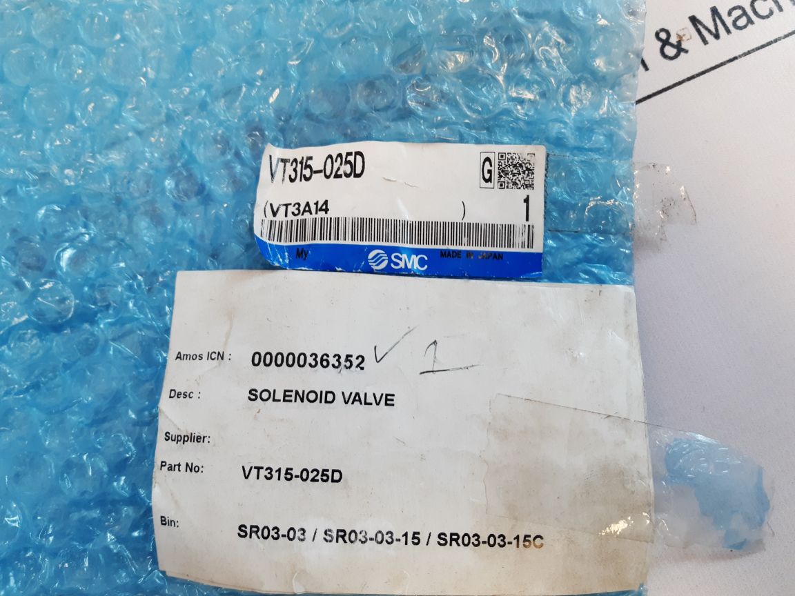 Smc Vt315-025D Solenoid Valve 0~1.0 Mpa
