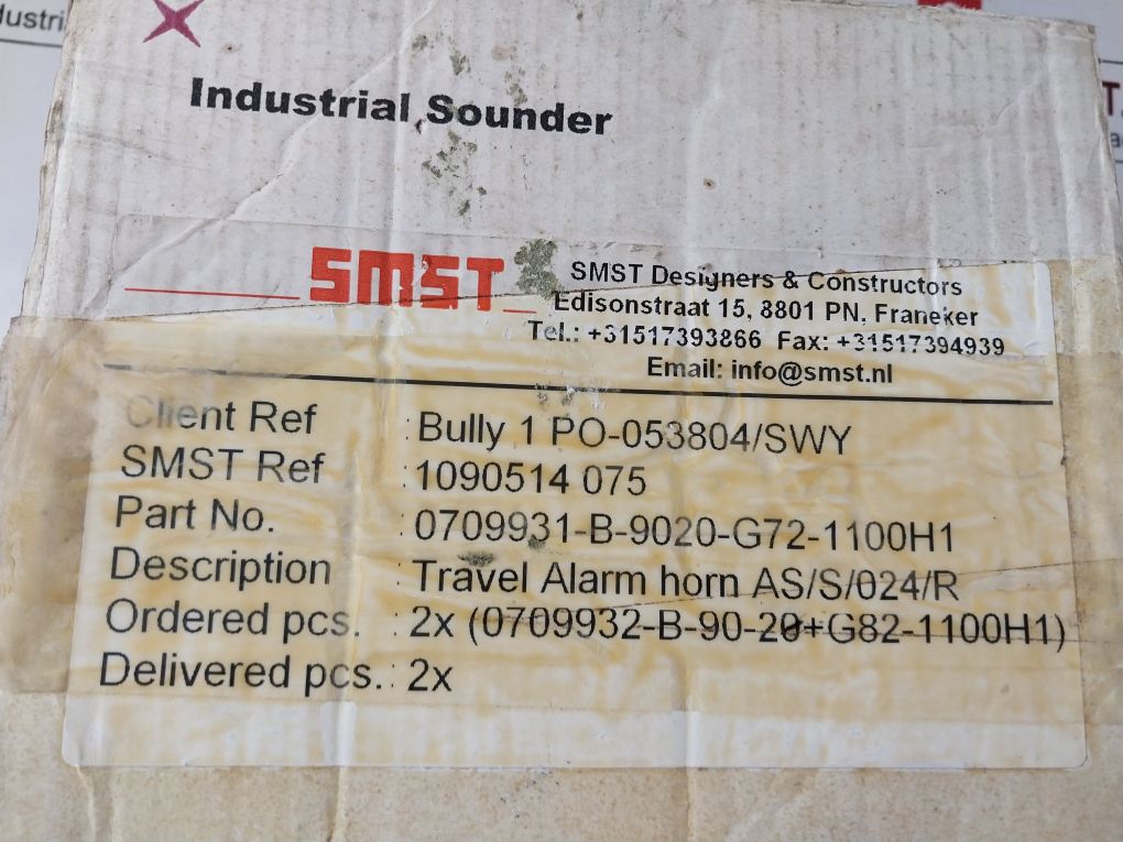 Smst 9133074 Industrial Sounder 0709931-b-9020-g72-1100H1