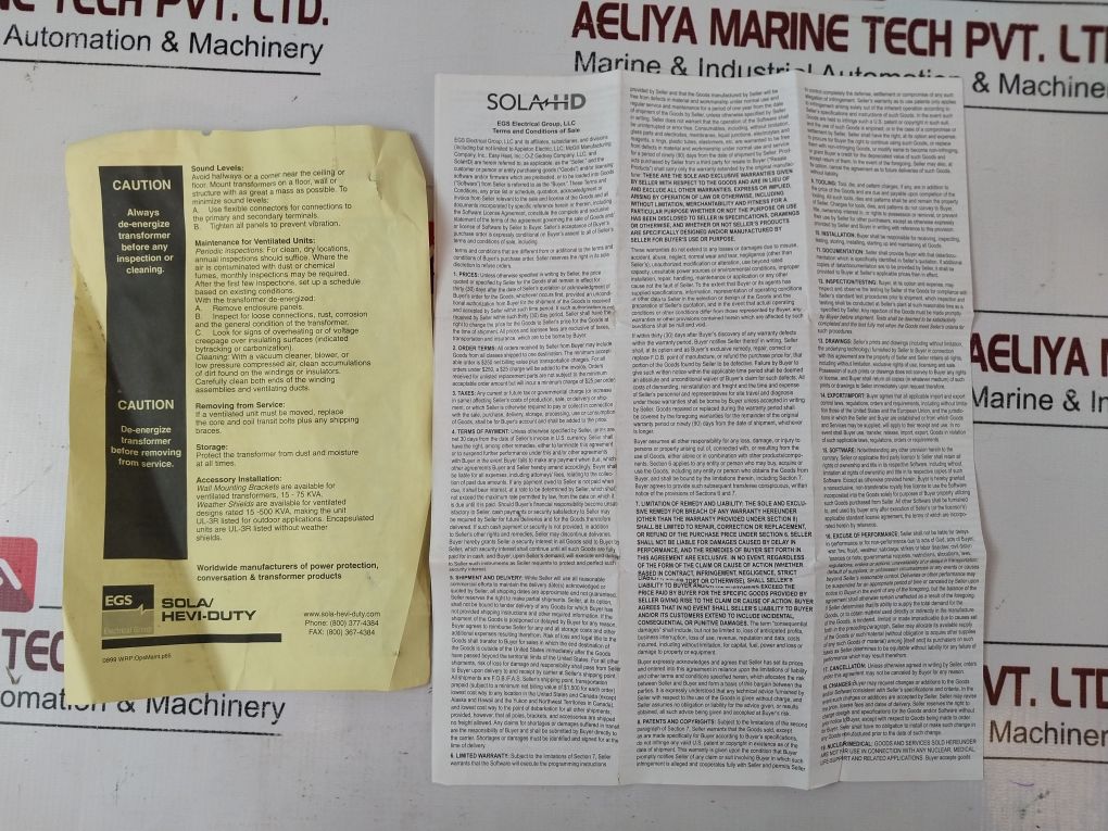 Egs/Sola Hevi-duty Hs5F3As General Purpose Transformer