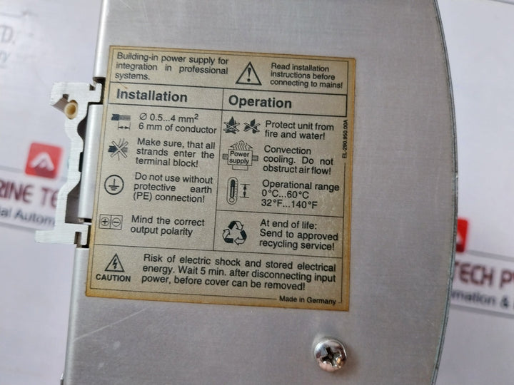 Sola Sdn 20-24-100 Electronically Protected Power Supply Dc 24V/20A