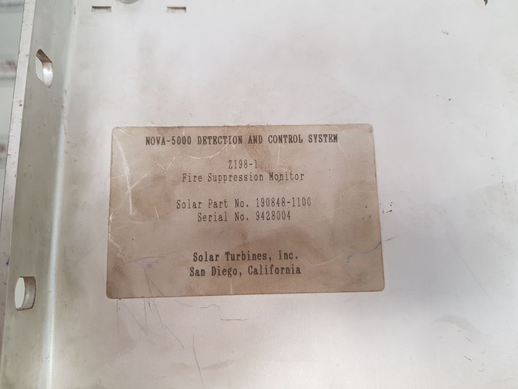 Cat Solar Turbines 190848-1100 Nova-5000 Detection And Control System