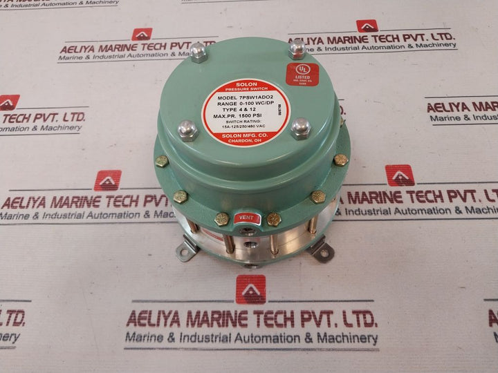 Solon 0-100 Wc/Dp Pressure Switch 1500 Psi