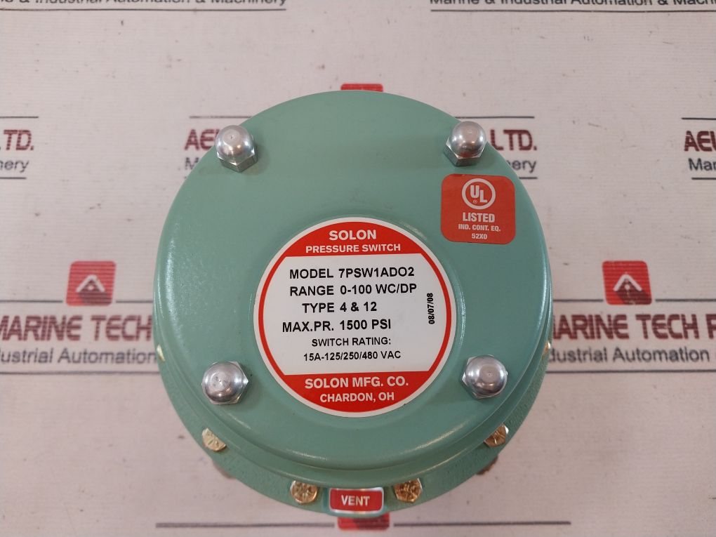 Solon 0-100 Wc/Dp Pressure Switch 1500 Psi