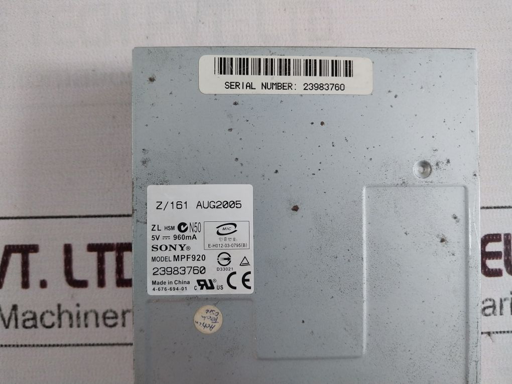 Sony Mpf920 Floppy Drive 5V-960Ma