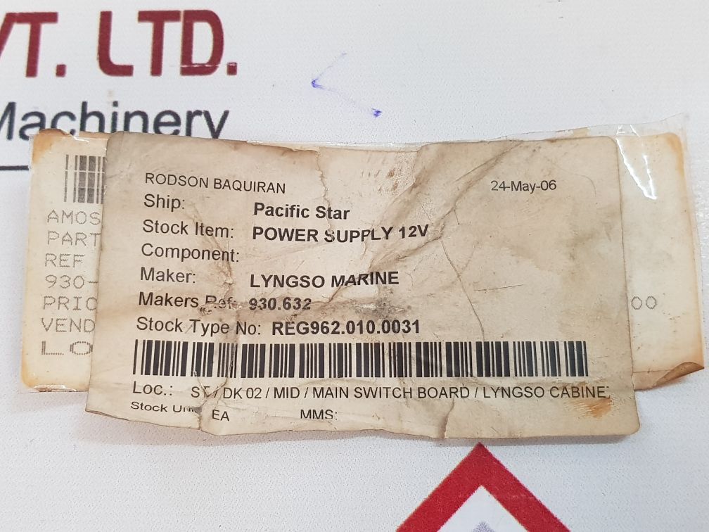 Soren T. Lyngso 930.632 Power Supply 12 V