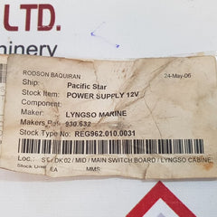 Soren T. Lyngso 930.632 Power Supply 12 V