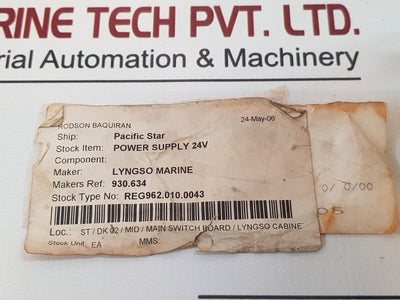 Soren T. Lyngso 930.634 Power Supply 24V