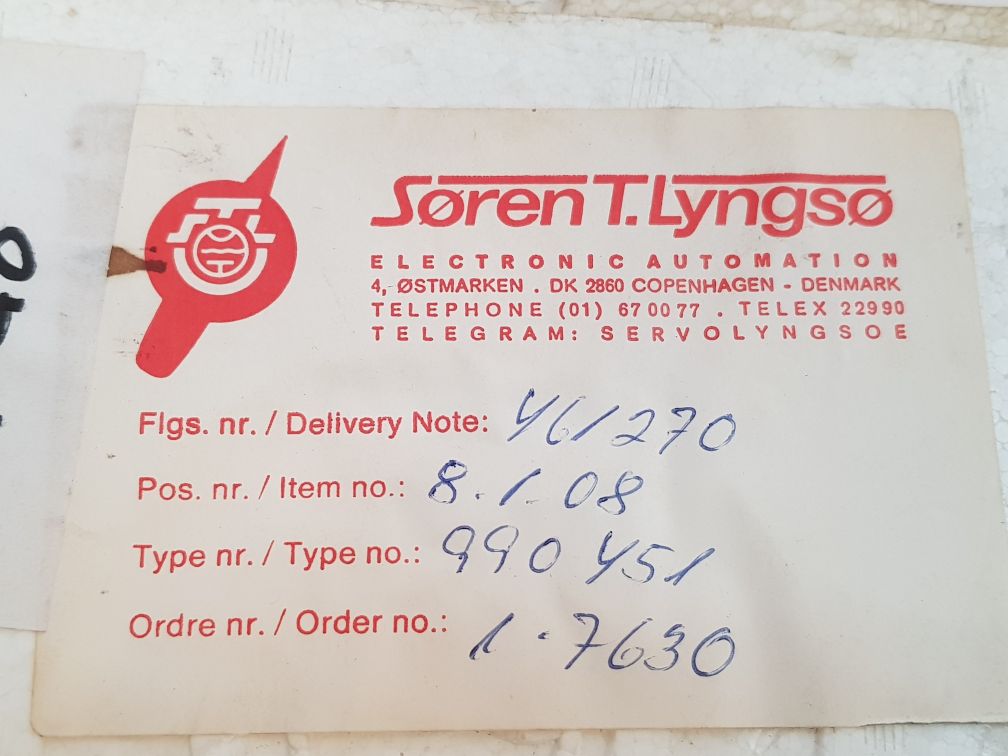 Soren T.Lyngso 990-451 Pcb Card 762075