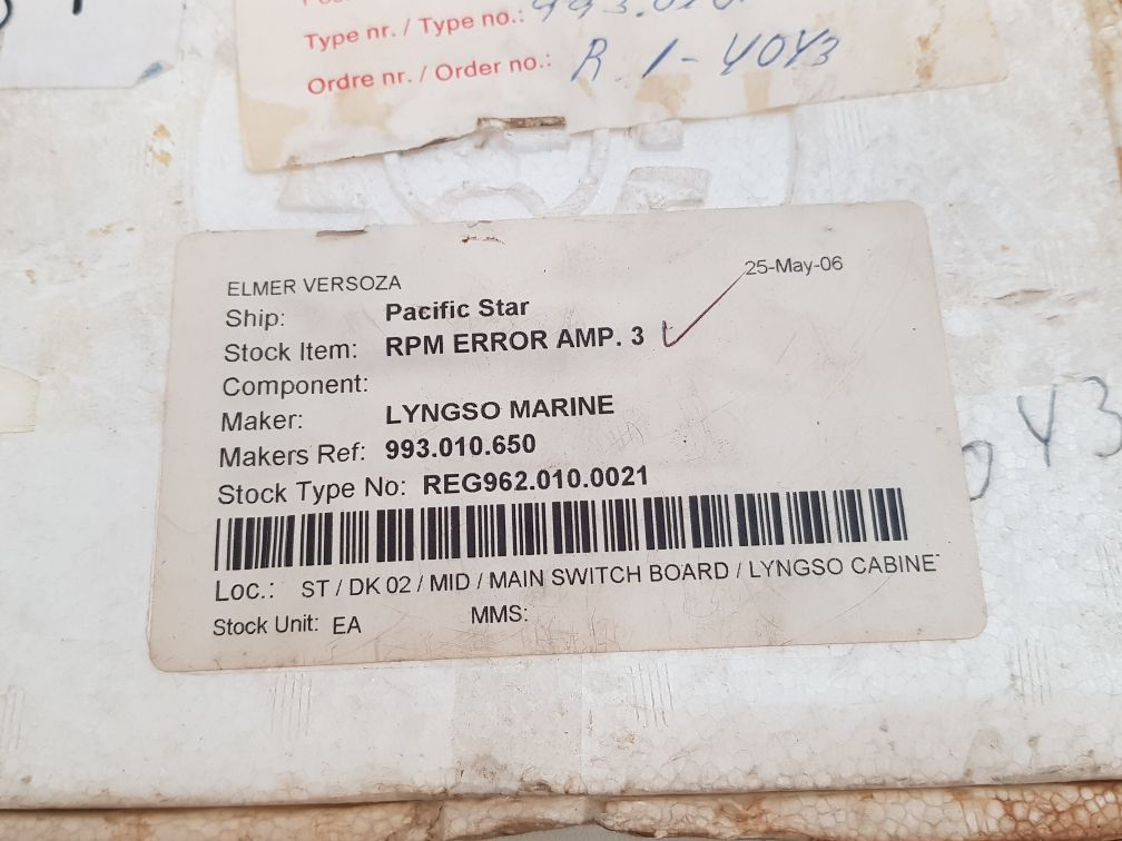 Soren T.Lyngso 993.010 650 Rpm Error Amplifier 757954