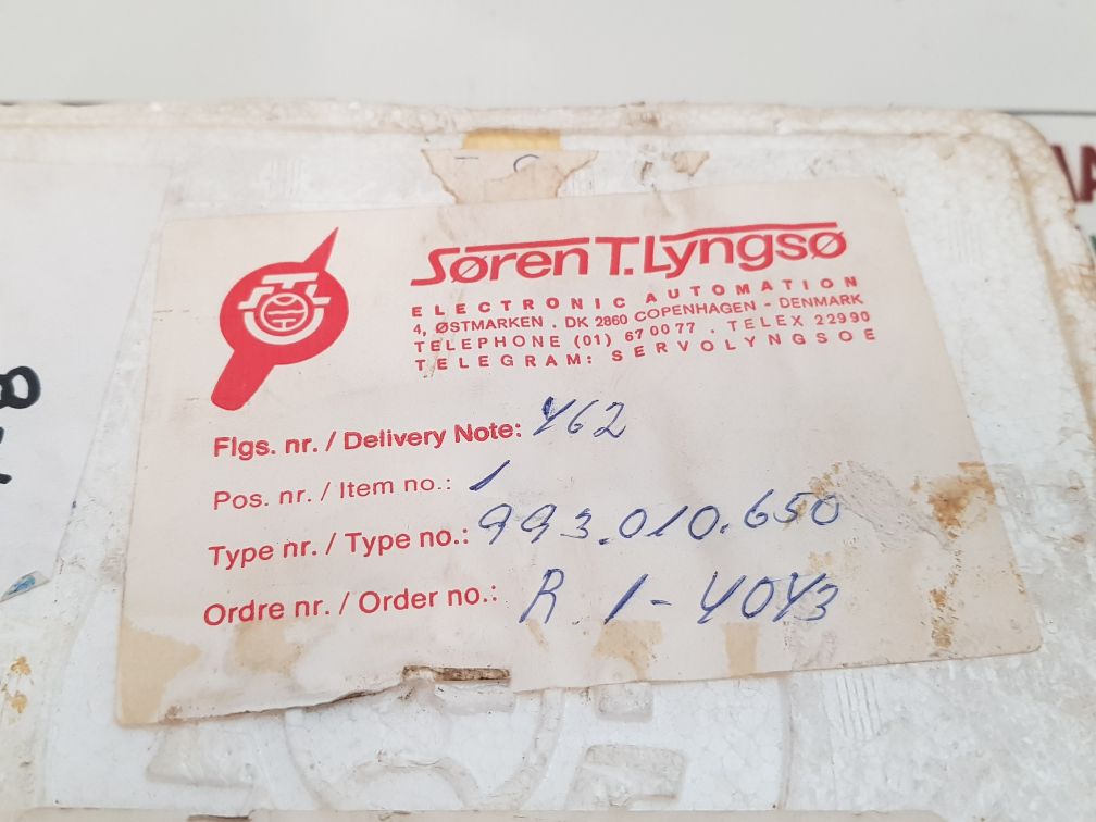 Soren T.Lyngso 993.010 650 Rpm Error Amplifier 757954