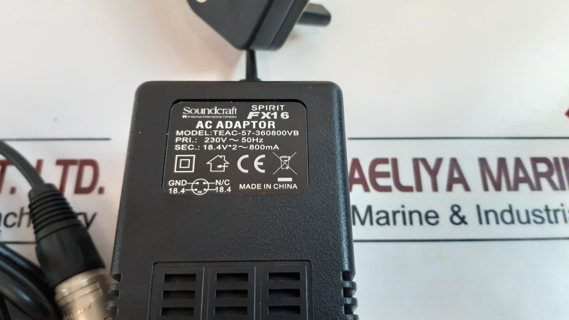 Soundcraft Teac-57-360800Vb Ac Adaptor
