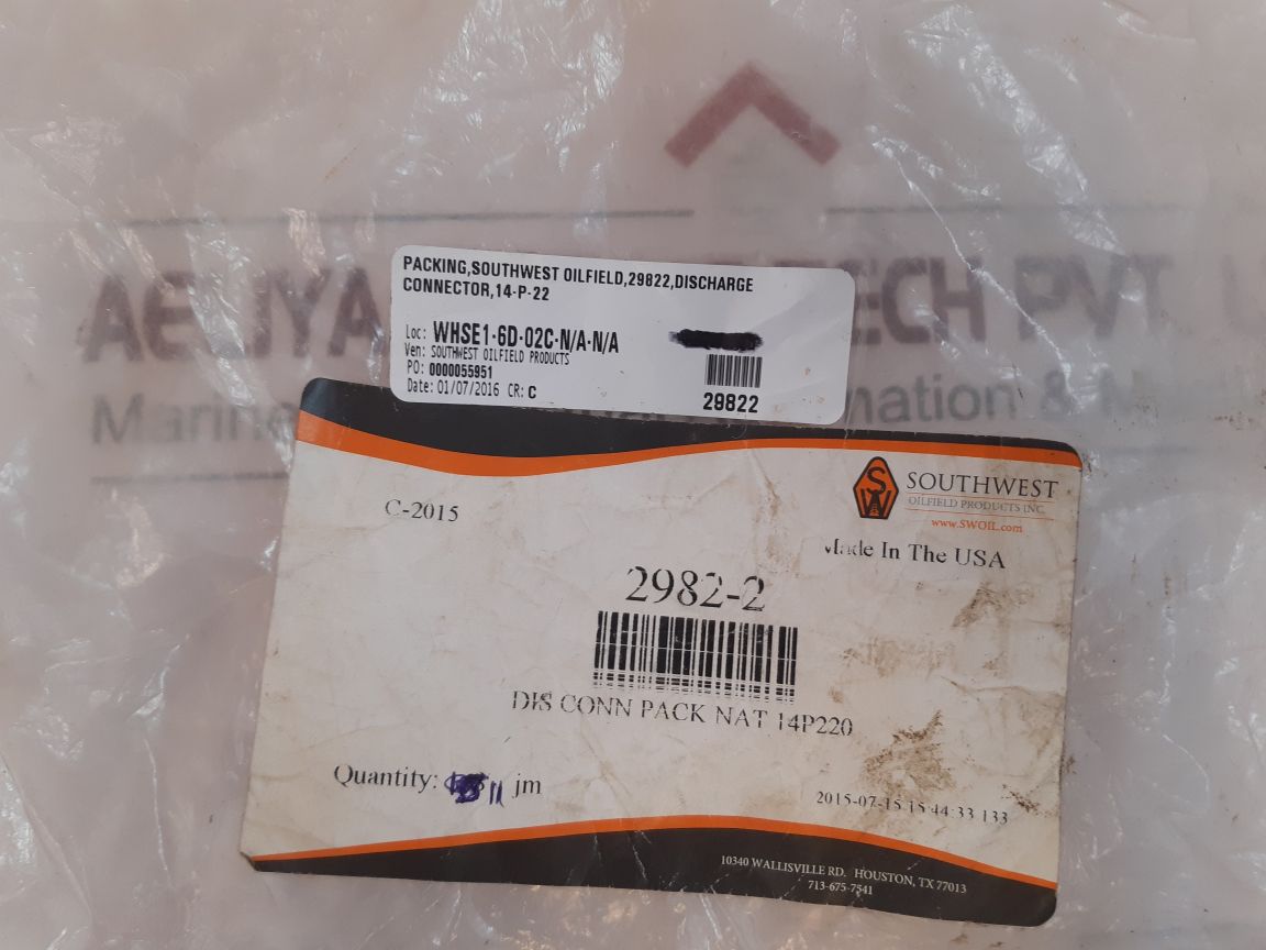 Lot Of 11X Southwest Oilfield 2982-2 Dis Conn Pack Nat 14P220