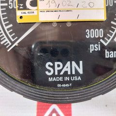 Span 0-3000 Psi Pressure Gauge 0-200 Bar