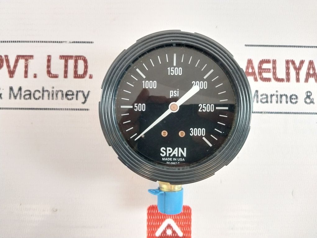 Span 02-0867-t Pressure Gauge 0-3000 Psi