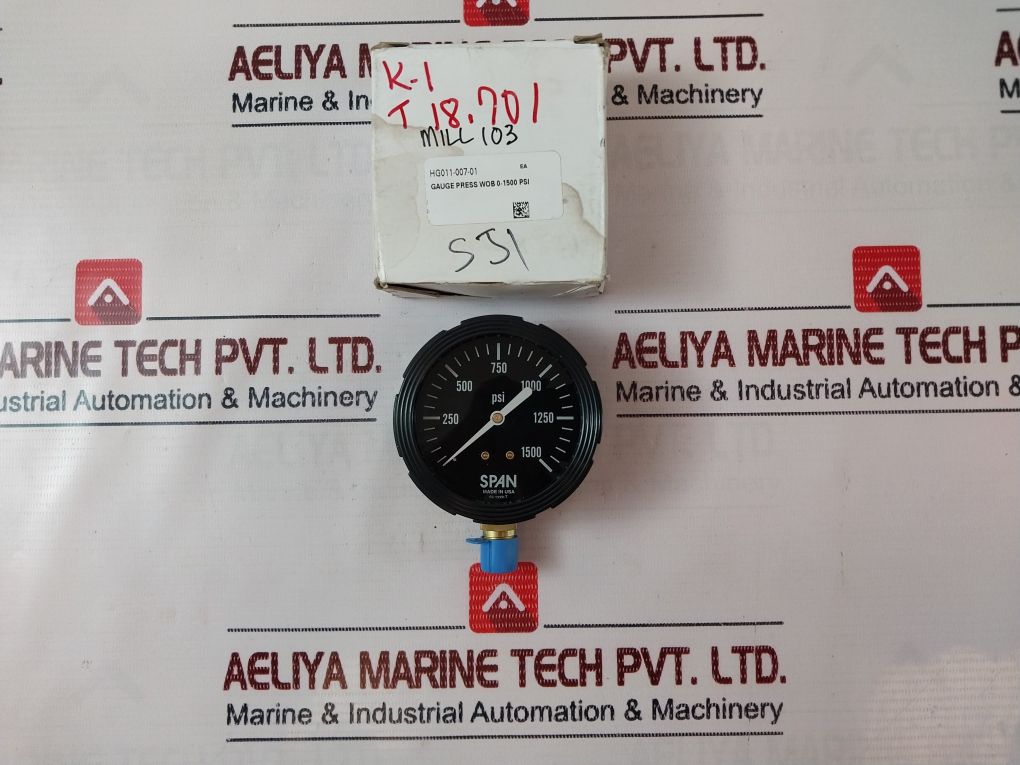 Span 02-1229-t Pressure Gauge 0-1500 Psi