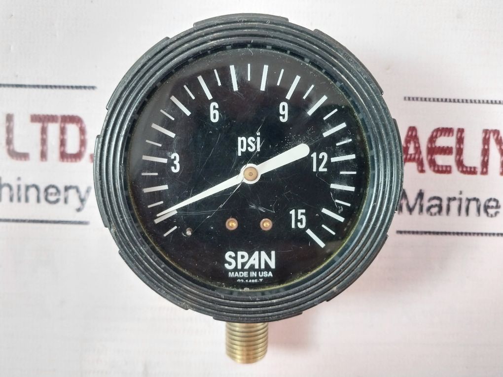 Span 02-1485-t Pressure Gauge 0-15 Psi