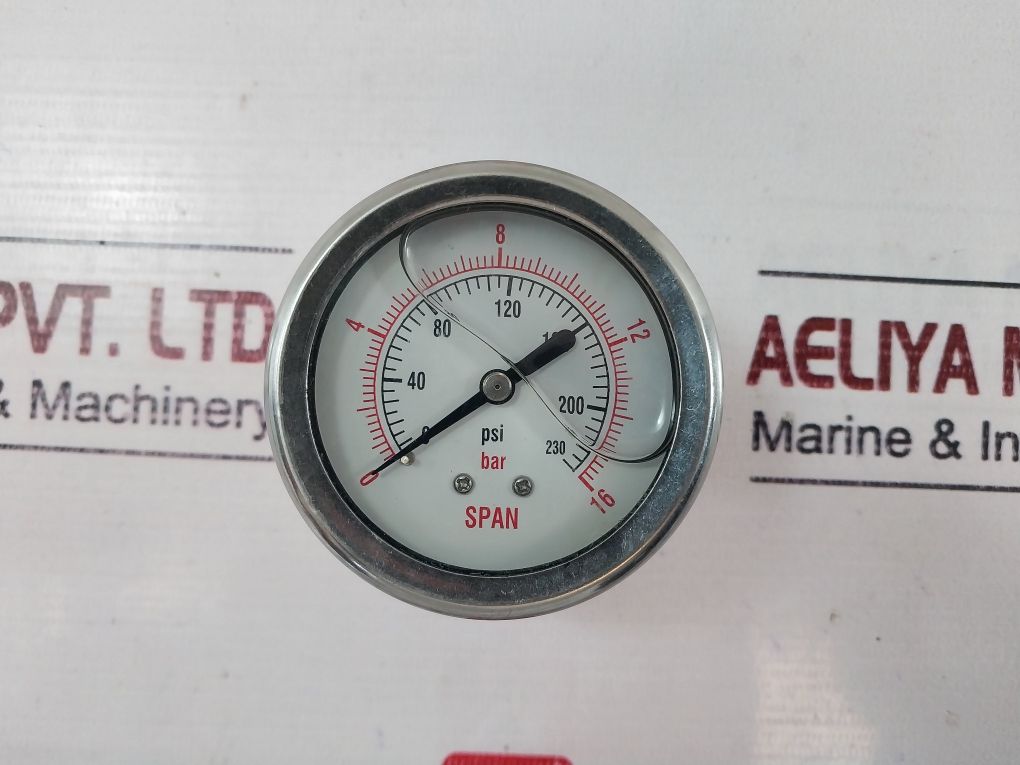 Span 2848 Liquid Filled Pressure Gauge 0-230 Psi