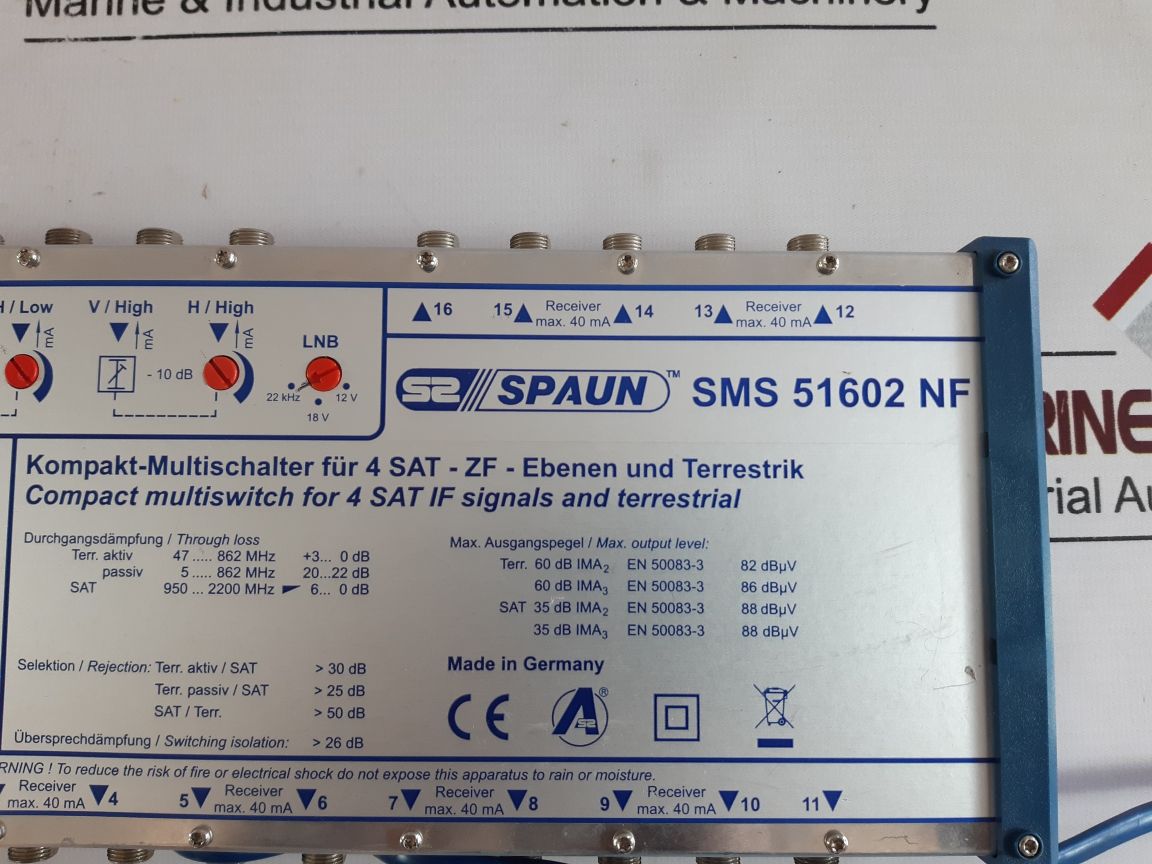 Spaun Sms 51602 Nf Compact Multiswitch For 4 Sat If Signals And Terrestrial