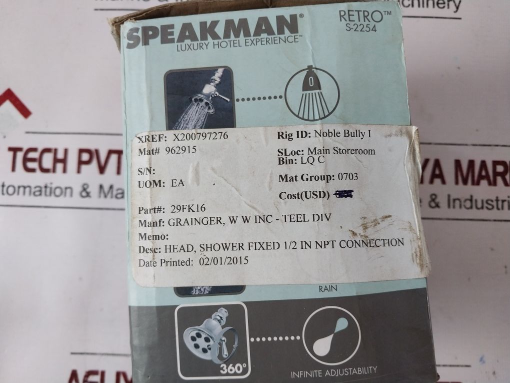 Speakman S-2254 1/2 In Fixed Shower Head 29Fk16