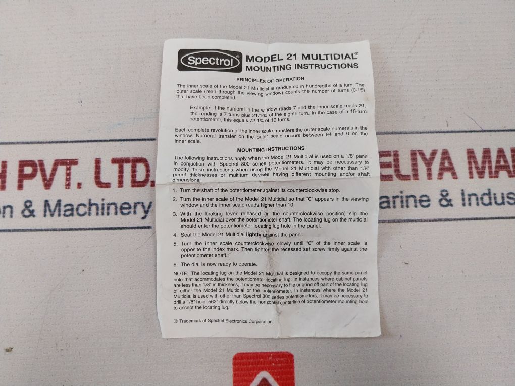 Spectrol Model 21 Dial Mechanism Analog Ergonomic 15 Turn