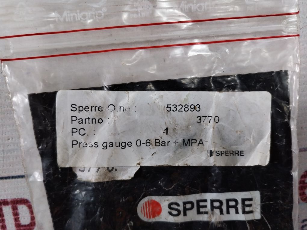 Sperre 0-6 Bar Pressure Gauge