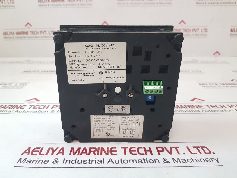 Sperry Marine D3V144S Rudder Angle Indicator Eltroma