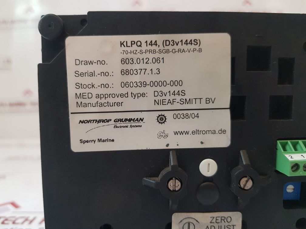 Sperry Marine D3V144S Rudder Angle Indicator Eltroma