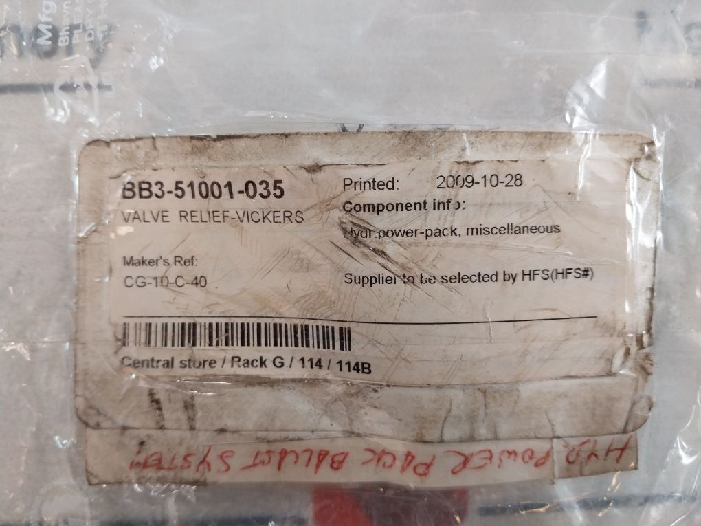 Sperry Vickers Cc 10 C20 Relief Valve