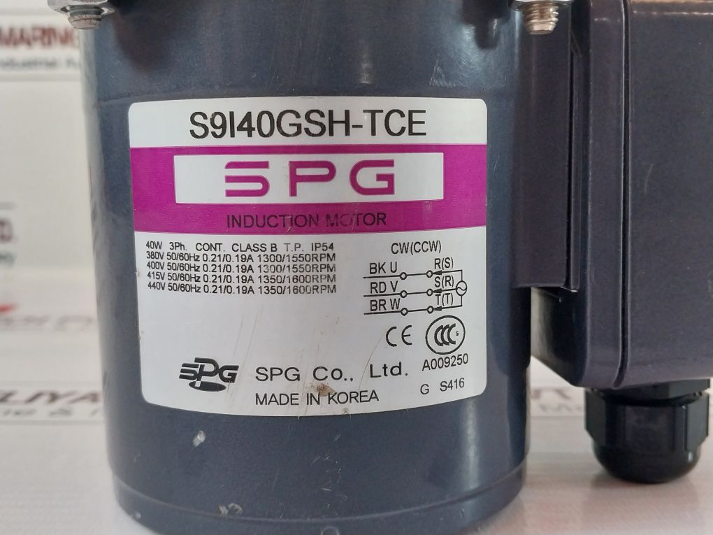Spg S9I40Gsh-tce Induction Motor With S9Kb10B1H Gear Head