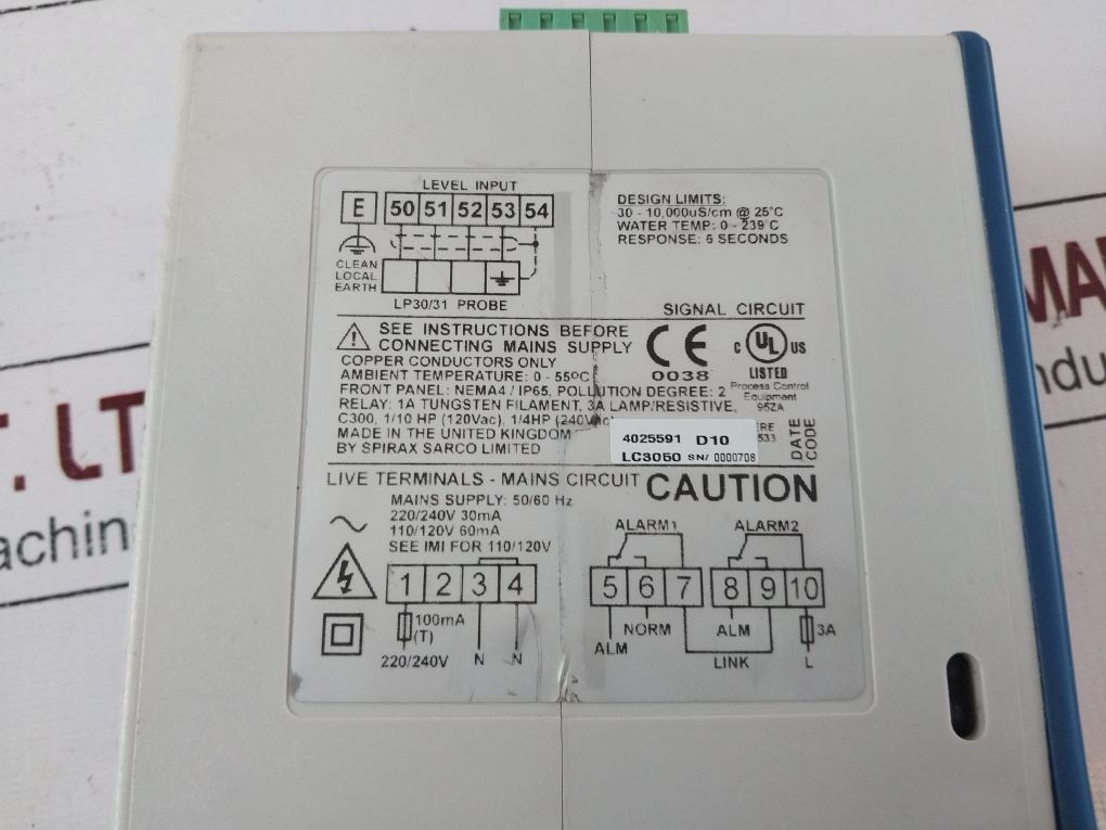 Spirax Sarco Lc3050 Level Controller