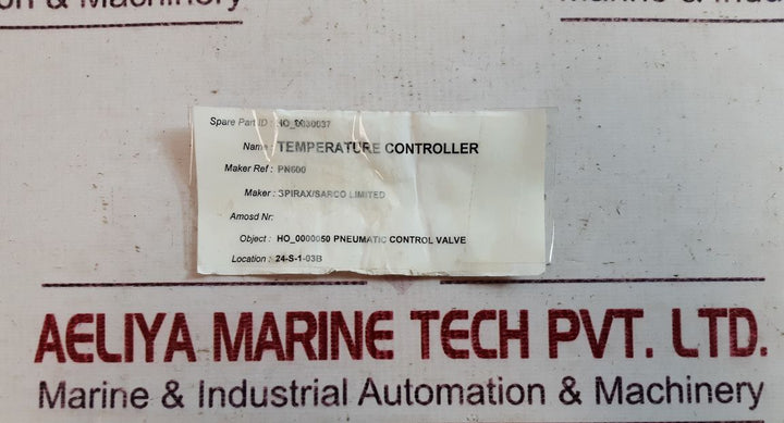 Spirax Sarco Pn600 Temperature Controller 0 To 100 °C