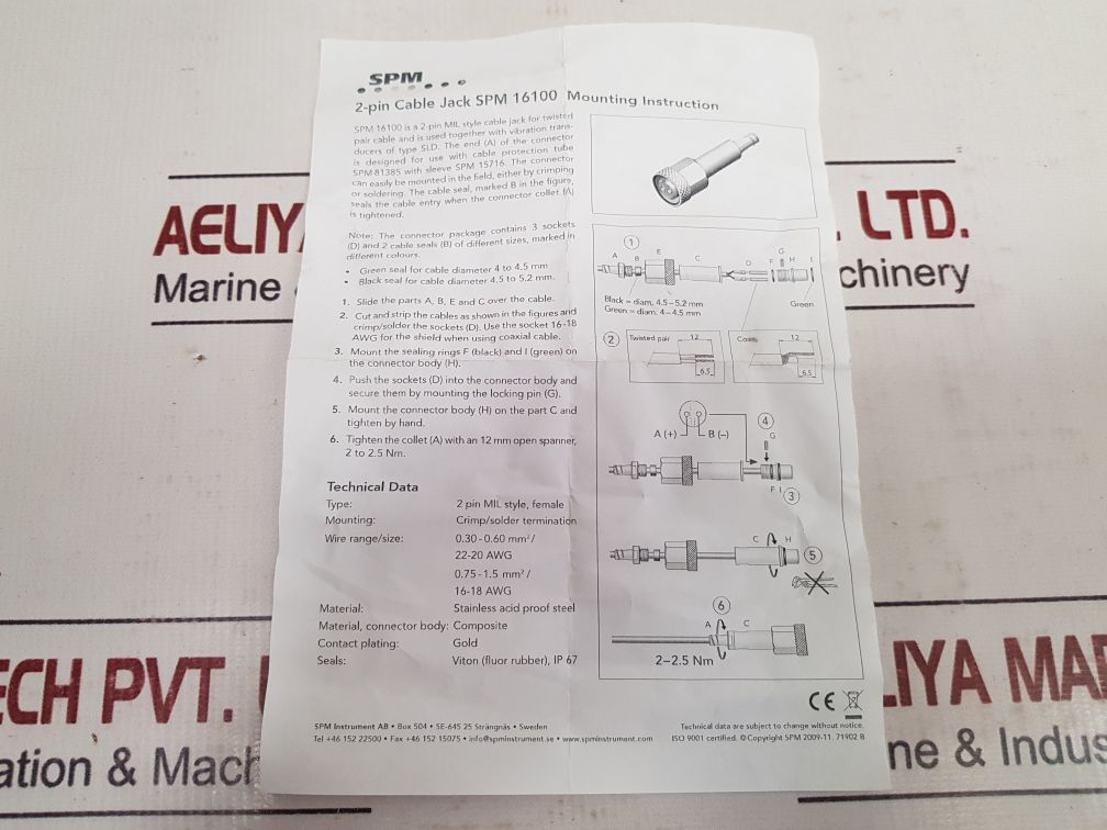 Set Of 8X Spm Instrument 16100 Ip67