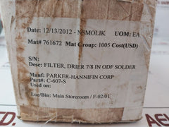 Sporlan C-607-s Filter Drier 7/8 In Odf Solder
