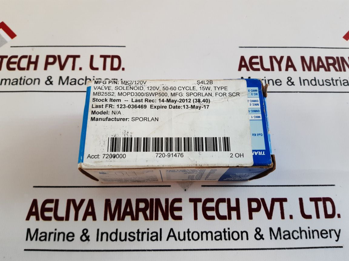 Sporlan Mkc-2 Solenoid Coil Kit 120V,50-60 Cy. 15W 