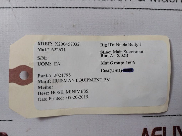 Lot Of 2X Spradow/Huisman 2021798 Hose