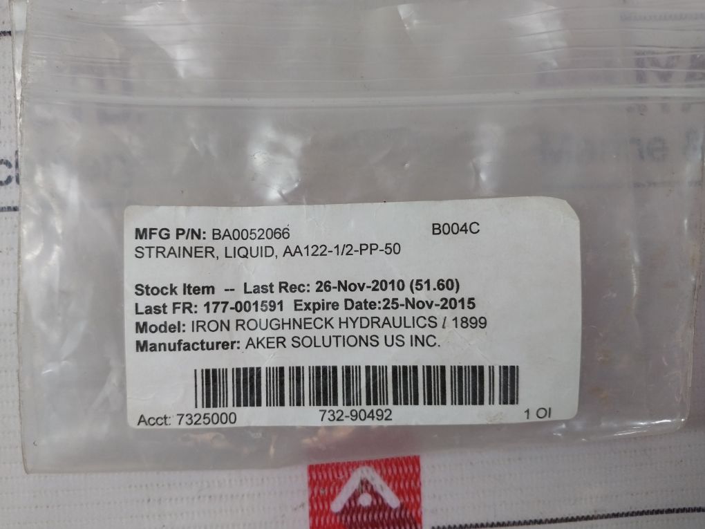 Spraying Systems Aa122-1/2-pp-50 Aker Solutions Line Strainer