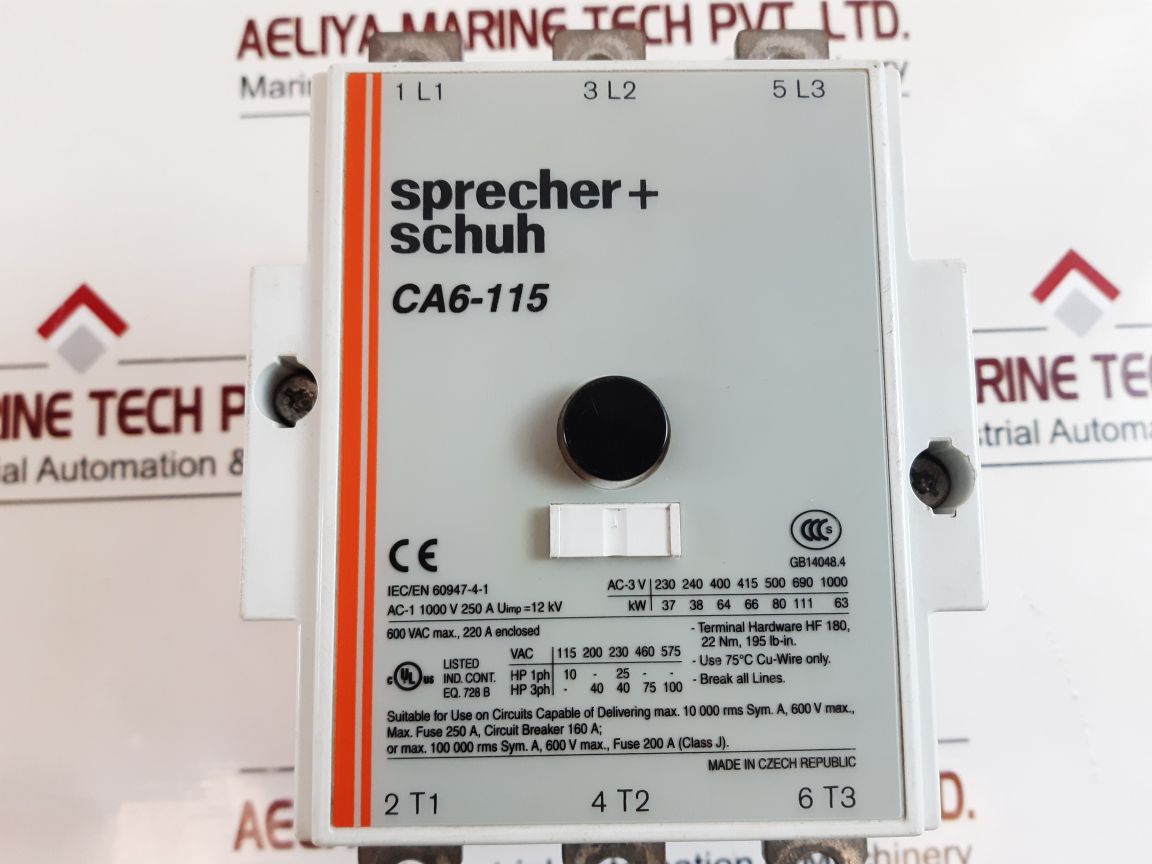 Sprecher+Schuh Ca6-115 Ser A Electrical Contactor With Base