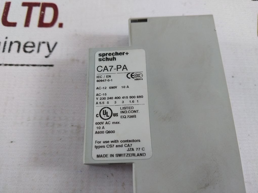 Sprecher+Schuh Ca7-pa-11 Auxiliary Contacts Side Mount