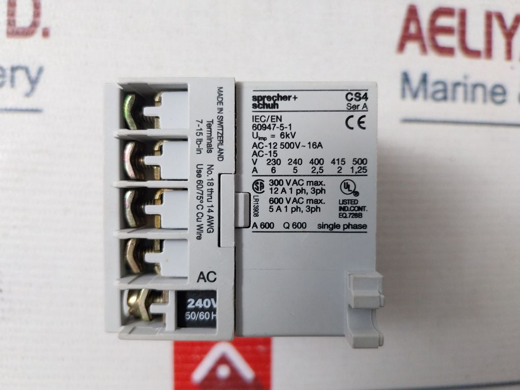 Sprecher + Schuh Cs 4-31Z Relay Auxiliary Contactor