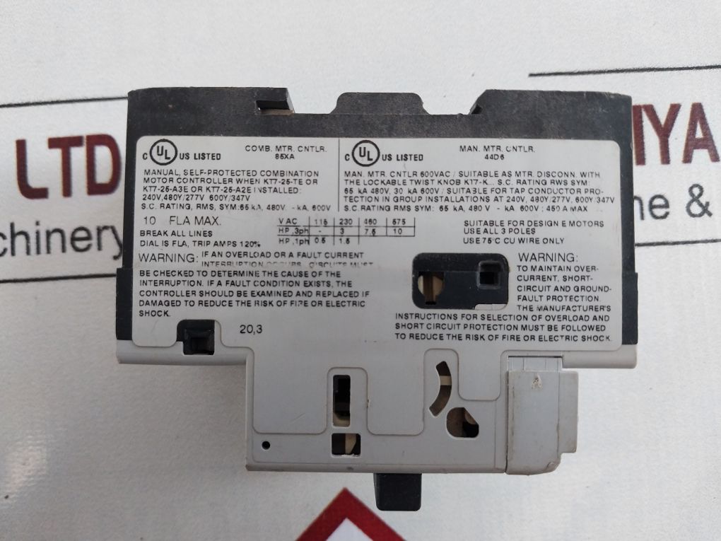 Sprecher+Schuh Kta7-25S-10A Motor Starter/Motor Controller