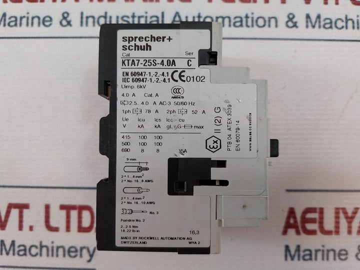 Sprecher+Schuh Kta7-25S-4.0A Motor Starter