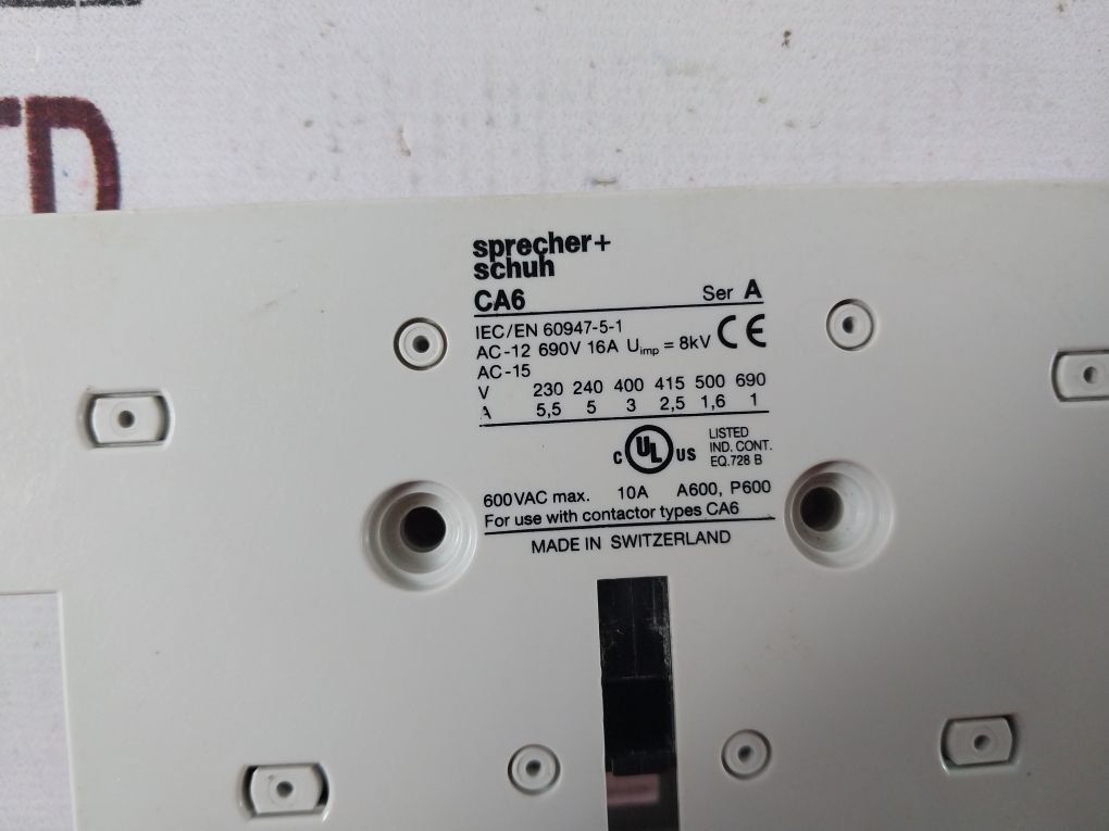 Sprecher+Schuh Ca6 S1-11 Auxilary Contact Block Ser.A