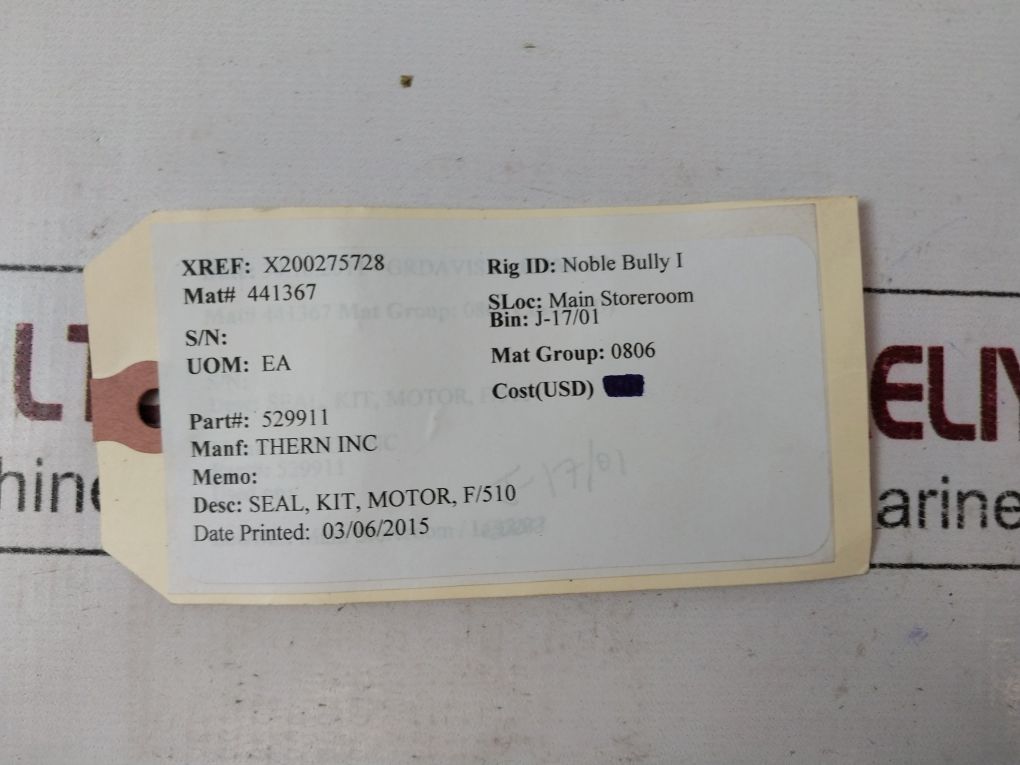 Spx Globe 529-911 Motor F/510 Seal Kit