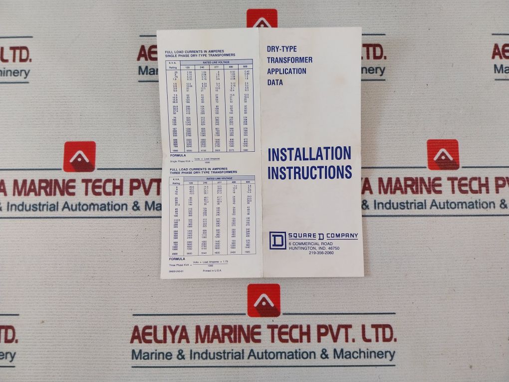 Square D 250Sv1B General Purpose Transformer 